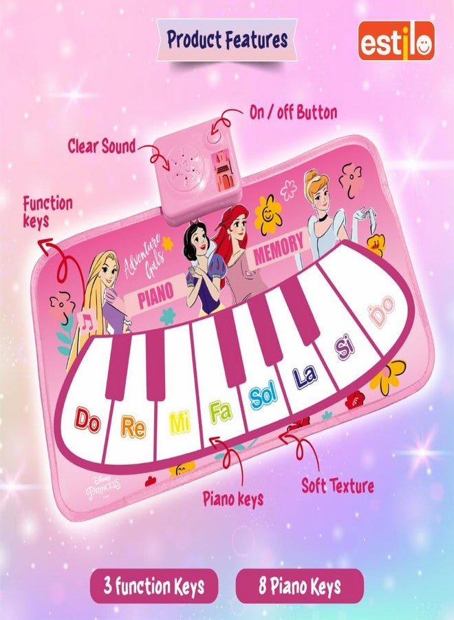 Estilo Floor Piano Mat for Kids & Toddlers | Baby Playing Mat with Music 11 Keys | Musical Toy Gift for Boys & Girls Age for 1-6 | Engaging Keyboard for Toddlers (Princess) - Image 5